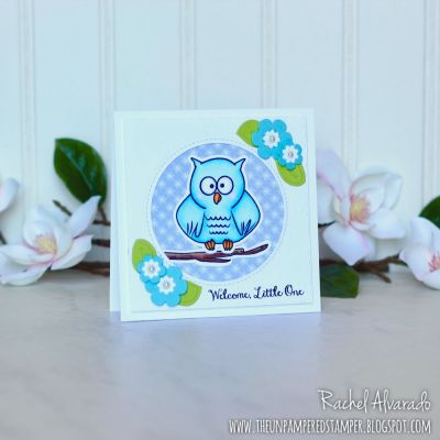 Welcome Little One (Baby Card)
Owl Pudgie Stamps & Dies, Mini Flower Dies, Stitched Circle & Stitched ONLY Circle Dies, Stitched Square Dies, Darling Collection Patterned Paper
