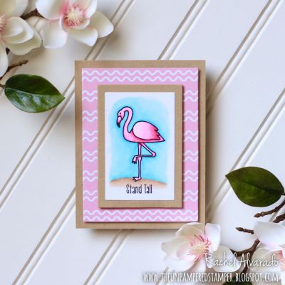Stand Tall
Rectangle Dies, Flamingos2stamp, Darling Collection Patterned Paper
