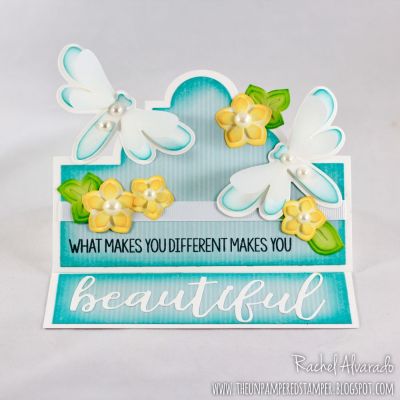 * What Makes You Different Makes You Beautiful
Beautiful Statement Set, Sizzix Triplits Dragonfly, Sizzix Playful Stand-ups Card Die Set, TSOL Inks & Paper
