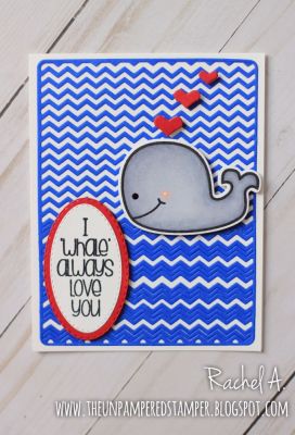 I 'Whale' Always Love You
Mini Chevron Background Die, Whale2stamp, Whale Dies, Grid Hearts, Stitched Oval Dies
