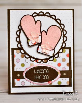 Mittens For Baby Girl
Mittens2stamp, Mitten Dies, Sizzix Circle Scallop Framelits Die Set, Stitched Circle Dies, Forever Collection Patterned Paper
