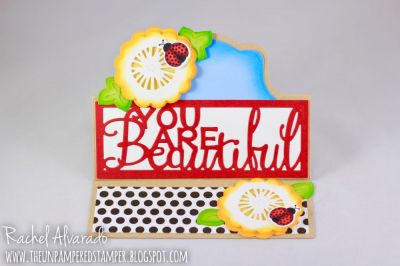 * You Are Beautiful
Sizzix Border Words, Sizzix Rectangle/Gift Card Flip-its Card Set (Flowers), Ladybugs2love, Club Ladybug Dies, "Thank You" Collection Patterned Paper, TSOL Sky Ink (for background blending)
