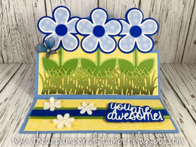 You Are Awesome!
Flower Power Dies, Sizzix Royal Stand-Ups Card Die Set, Mini Flower Dies, Grass Die, Sizzix Thoughtful Words 
