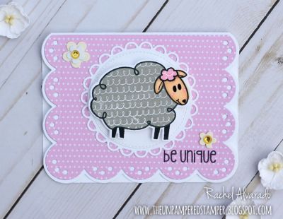 Be Unique
Patterns4sheep, Sheep2stamp Die Set, Sizzix Greetings Scalloped Edge Drop-ins, Sizzix Circles/Scallop Framelits Die Set, "Thanks" Collection Patterned Paper
Keywords: SingleScallopCard