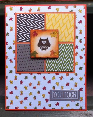 You Rock
Simple card using the wonderful papers from the August Card Kit.
