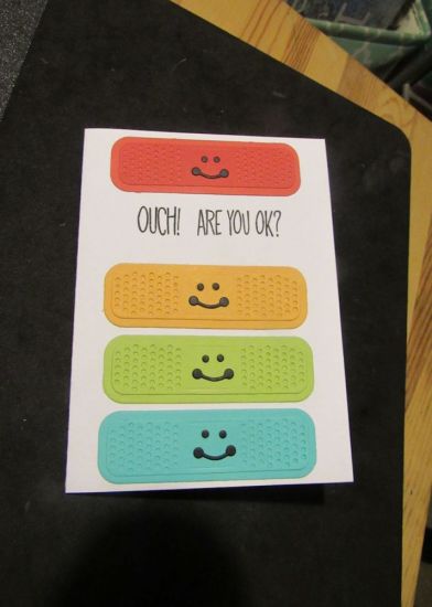Ouch!
The hardest part of this card was getting the smiley faces straight!
