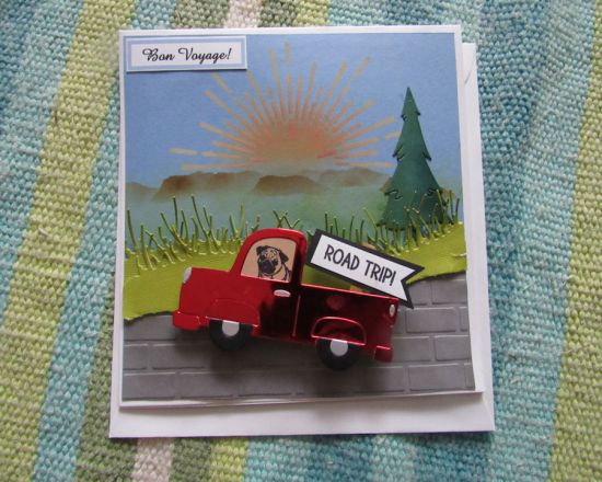 Bon Voyage
This is a retirement card for someone who is moving across the country.  The inside says "Say yes to new adventures."  This set came at exactly the right time!
