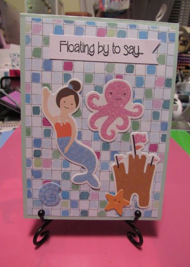 Floating by...
I used up a bunch of stickers I had to make this encouragement card for cards4cubs.
