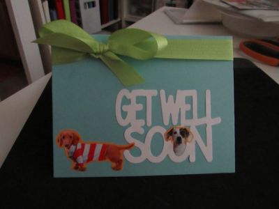 Get Well Little Eric
So, forgive me for using a bunch of funny dog stickers instead of all TSOL products, but this card is for a special little guy who has been in  Children's Hospital in Akron, Ohio for over a month.  He is fighting a really bad brain infection and has undergone multiple surgeries to relieve the swelling.  I hope this card will make him laugh.  Please, anyone who sees this card, please send a prayer for healing to little Eric.  Thank you.
