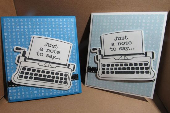 Typed thanks
Inside I used the thanks die and shadow to make these thank you cards.

