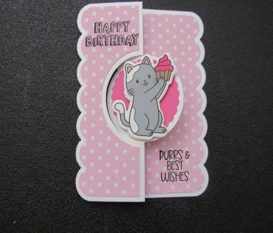 Birthday Cat 
Card made for C4C
