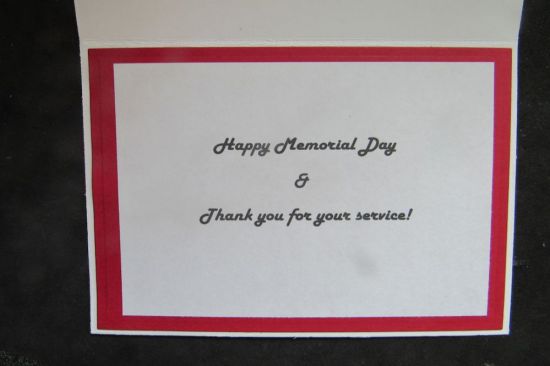 I couldn't find a stamp or die that worked for a veteran, so I typed the inside sentiment.  
