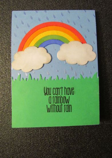 Encouragement card for Cards for Cubs.  The only non-TSOL product was lunar paste that I used for the rain.
