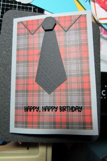 Masculine birthday card
I cut out the shirt and tie and added a TSOL sentiment strip.
