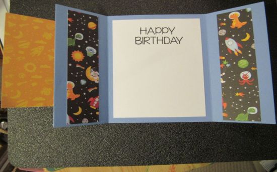 Space Birthday Card - open
for Cards for Cubs
