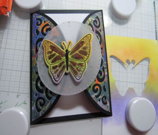 I inked the butterfly with TSOL inks before adding some gilding to the wings.
