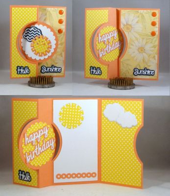 Hello Sunshine Birthday
A Circle Flip-It Card with a hidden panel.
