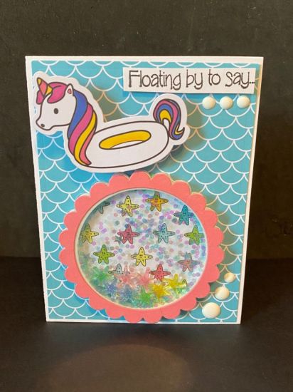 Unicorn Floaty Shaker card
