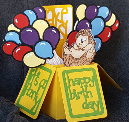 Hedgehog in a Box
Keywords: hedgehogs, birthday, box, balloons