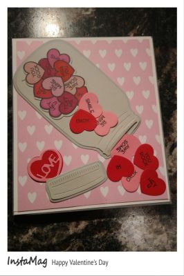 Happy Valentine's Day Card
Using Jars2stamp a fun card with the jar pouring out candy hearts
Keywords: Valentine's Day jar candy