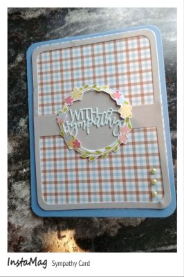 Sympathy Card
Always hard to make these. It's a simple yet classic look. Soft colours. We have a friend who's friend was killed in the plane crash yesterday so this is for her.  I appreciated how the small wreath from the "Blessed" card kit fit.perfectly around the center circle from the rounded corner drop in set. 
