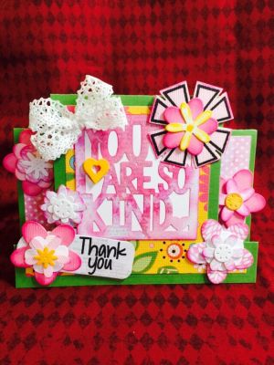 You Are So Kind
Sizzix Kind Sentiments Step-Up Card Die Set
Crazy4daisies Stamp & Die
Sizzix Framelits Flowers & Fence Dies
Sizzix Framelits Tags & Words Stamp & Die
