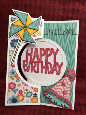 Happy Birthday Pinwheel
Sizzix Circle Flip-it's  #4 Card Die
Happy Birthday & Hello Friend Circle Dies
Sizzix Triplets Party Hats
Pinwheels2stamp & Dies
Hippo2stamp (Let's Celebrate)
Stickles on pinwheel, happy birthday & hat
Thanks to everyone who has left comments on my cards. It truly inspires me!

Keywords: WordCircleDies LargeCircleFlipit