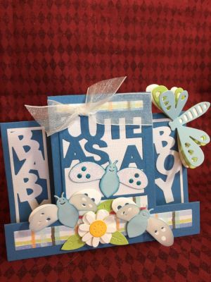 Cute As A Bug Baby Shower Card
Sizzix Cute As A Bug Step-ups Card Die
Sizzix Triplets Dragonflies Die
Quarter Flowers With Leaves Dies
