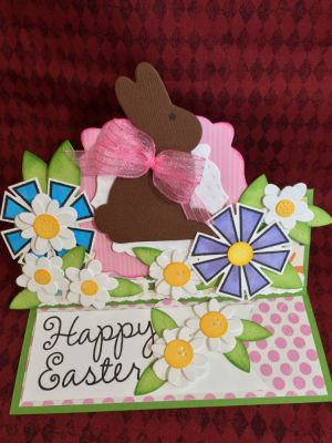 Happy Easter Bunny
Sizzix Bubbly Stand-ups Card Die
Sizzix Bubbly Framelits
Chocolate Bunny & Bow Dies
Eggs4easter stamp
Crazy4daisies stamps & Dies
