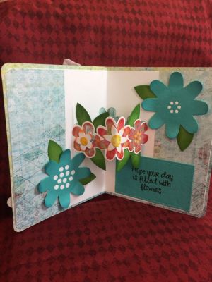 You Are Amazing - Inside of Card
Sizzix Flower 3-D Drop-ins Card Die
Rectangle Die
Youare2square stamp
Patterns4flowers - sentiment 
Sizzix Flowers & Fence Set (leaf die)
