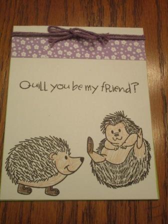 Be my friend
I did color in the hedgehogs with just colored pencils.
