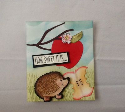 Hedgehog eating apple
Combo hedgehog and apple with cherry saying
