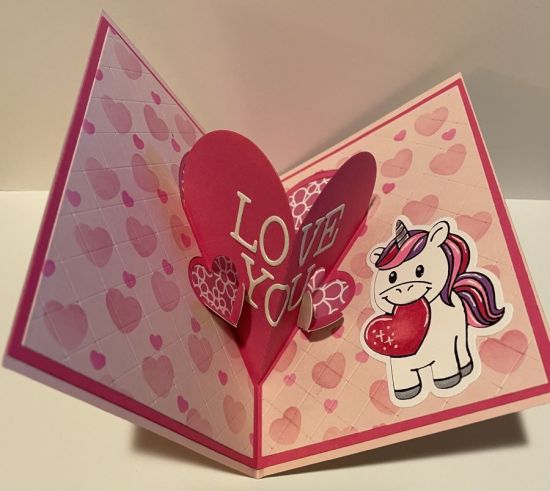 Unicorn heart pop up
Keywords: Heart pop up step up card