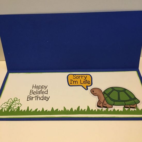 Inside Slimline Torties Belated Birthday
