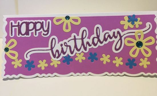 Deckle Edge Slimline Happy Birthday
