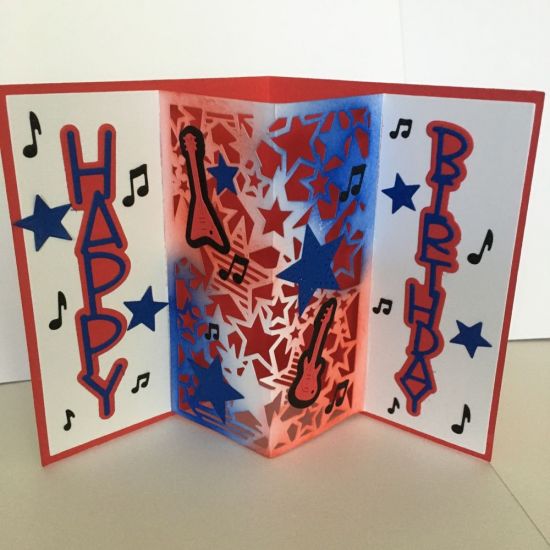 Guitar Birthday with Star Background POP Up
