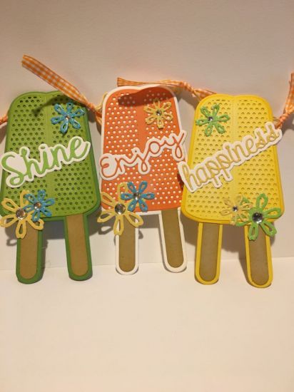 Popsicle Fold it Banner
(Banner is pushed together for the photo.)
