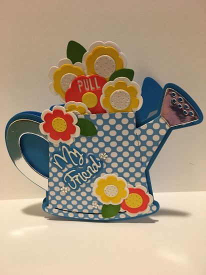 Pool blue Watering Can Fold-it with penny slider
