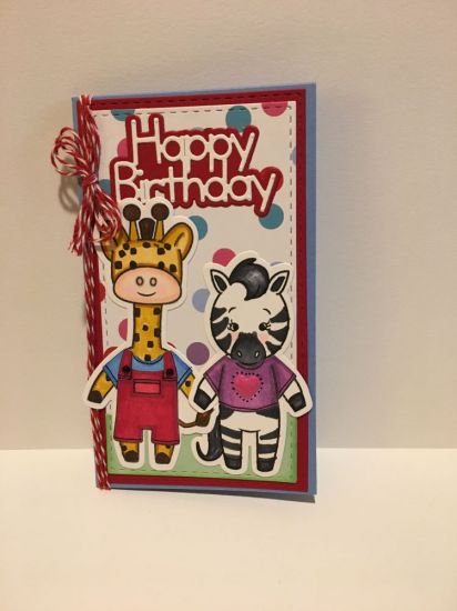 Little Peeps Giraffe and Horse Slimline Birthday
