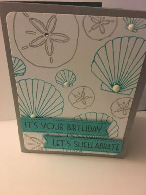 Front of 3-D Pop Up Shells card
