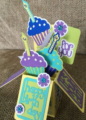 Happy Birthday Box with Cupcakes
