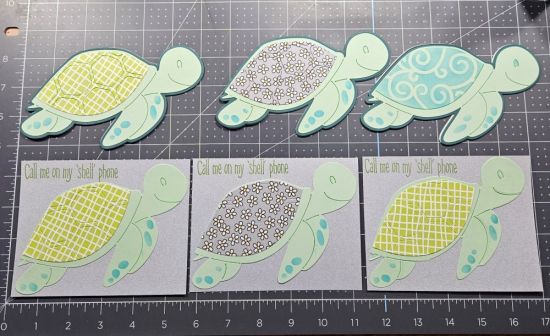 Sea turtle fold it cards and lunch box cards
