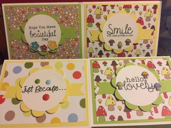 New April 2020, Nov '17, March '18
Needed a simple Blank Cards, to send to loved ones during the pandemic. So I came up with these. Paper is from April 2020 Card Kit, but the stamps are from a previous card kits, Nov 2017 and March 2018. Good way to mix it up! 
Keywords: Simple Cards New and Old