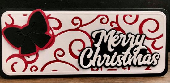 30 Second Christmas Slimline Card
Keywords: Christmas Slimline Swirl Black White Box