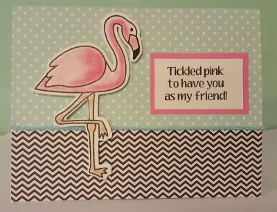 Tickled Pink
Chalking technique used on flamingo. Used random supplies that I had on hand.

