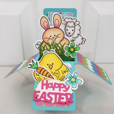 Have a very pudgie Easter 
Keywords: Boxcard, bunnypudgie12, sheeppudgie13, birdiepudgie15, grateful collection patterned paper, kiwi, ocean, guava, green apple, grass die