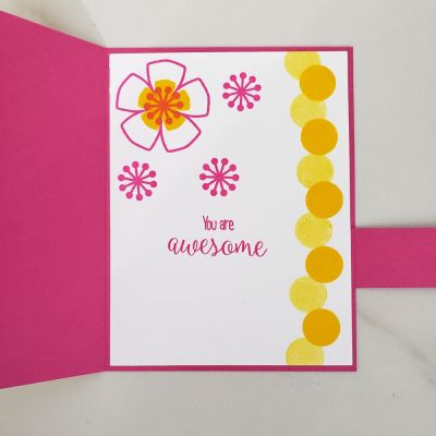 Thanks for being awesome - inside
Keywords: Cardstock- guava, oh joy patterned paper, Ink- banana, guava, newportflowers2stamp, flowerpower2fil