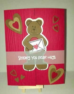 Sending bear hugs Front of the card
