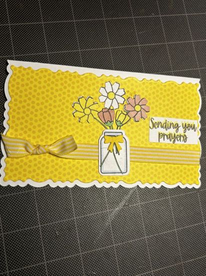 Sending you prayers 
mini slimline with flowers 

