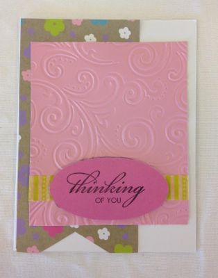  Thinking of you textured card 
Keywords: Thinking of you, Texture, pink, swirls, pattern paper,